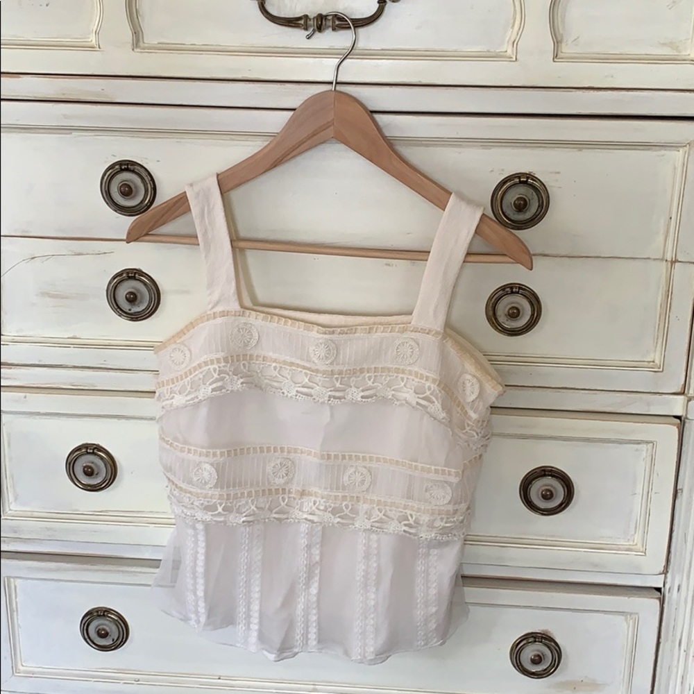 J. Jill crepe and lace tank top